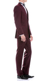 Celio Tux Premium Men's Slim Fit 3 pc Tuxedo Burgundy - FHYINC best men's suits, tuxedos, formal men's wear wholesale