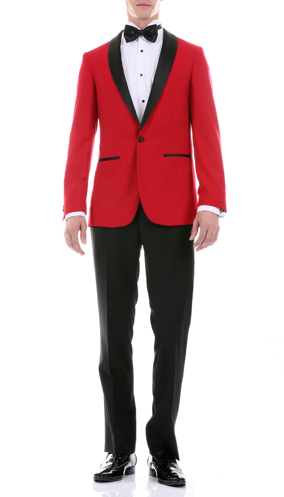The Reno Mens Red  Shawl Collar 2pc Tuxedo - FHYINC best men