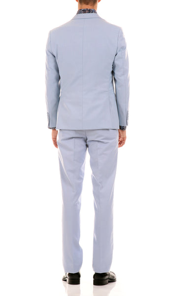 Oslo Sky Blue Slim Fit Notch Lapel 2 Piece Suit - FHYINC best men's suits, tuxedos, formal men's wear wholesale
