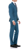 Oslo Teal Slim Fit Notch Lapel 2 Piece Suit - FHYINC best men's suits, tuxedos, formal men's wear wholesale
