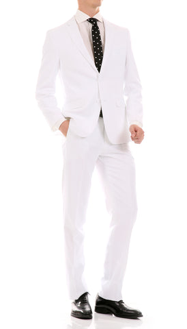 Oslo White Slim Fit Notch Lapel 2 Piece Suit