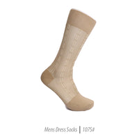 Men's Short Nylon Socks 107S - Kahaki/Bone - FHYINC best men's suits, tuxedos, formal men's wear wholesale