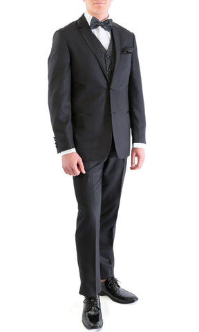 TX100 Men's Premium Black Slim Fit 2 pc Tuxedo